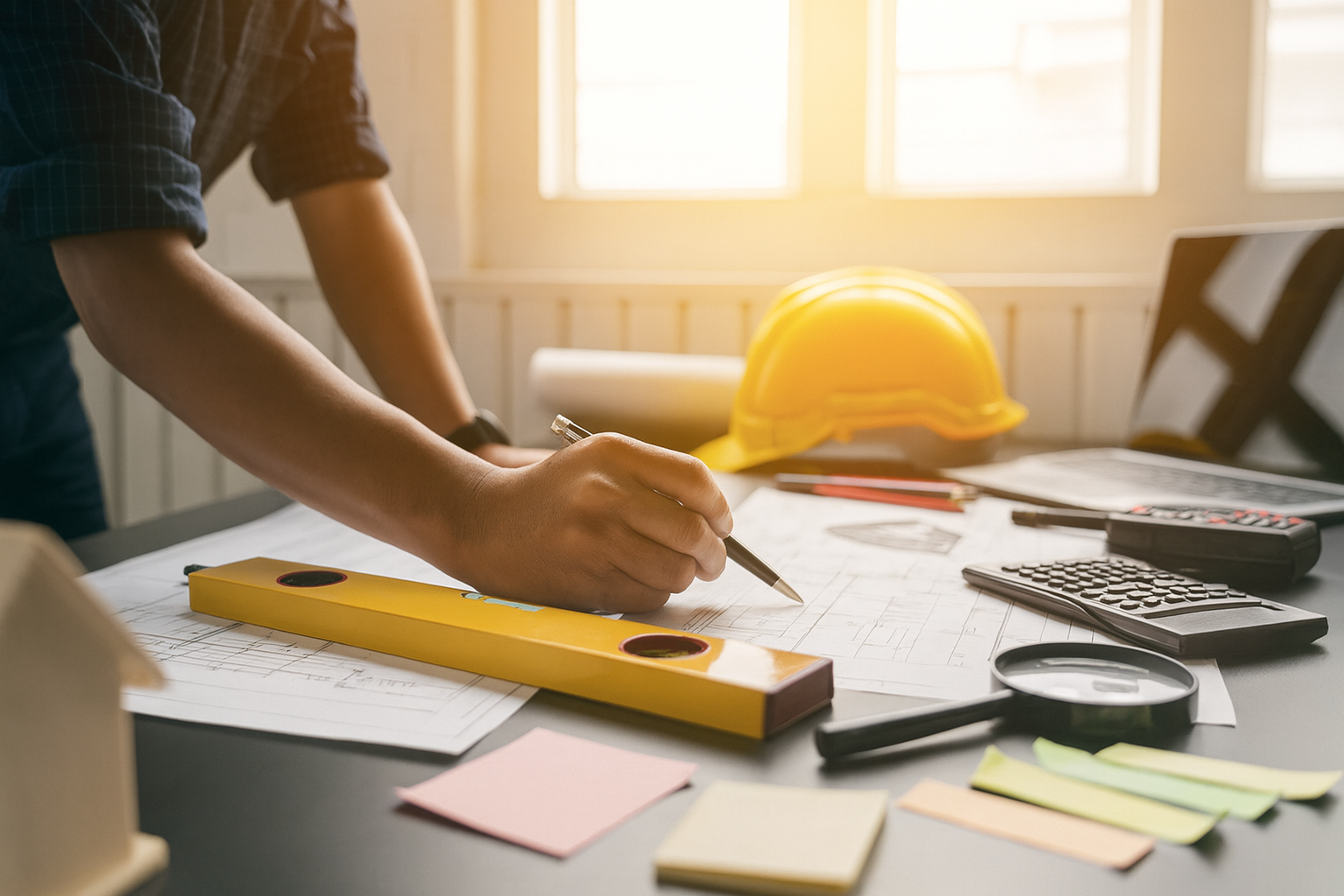 Préparation et plans d'implantation de chantier