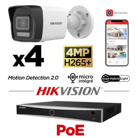 Caméras IP PoE connectées à un NVR